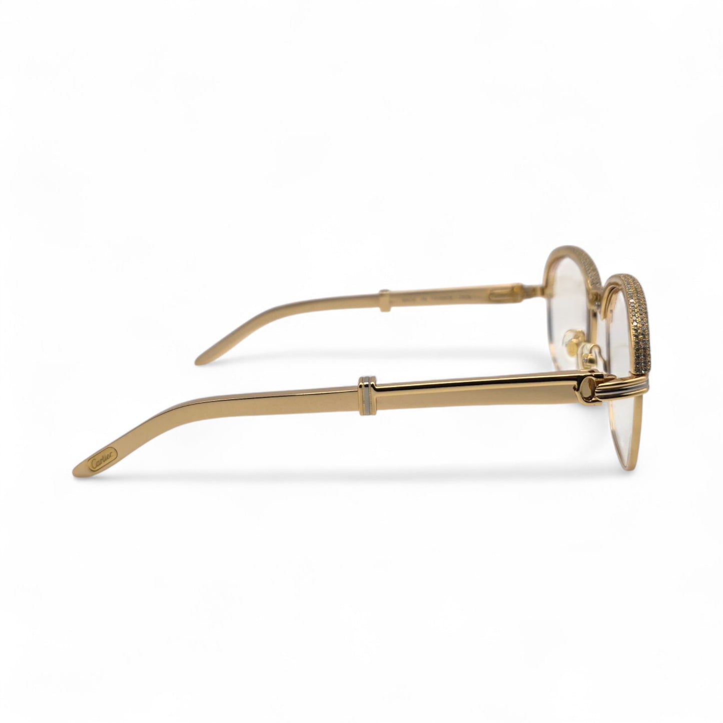 Malmaison - 56-16 Gold Plated Temples Sunglasses w/ Clear Reflective Lenses (90s)