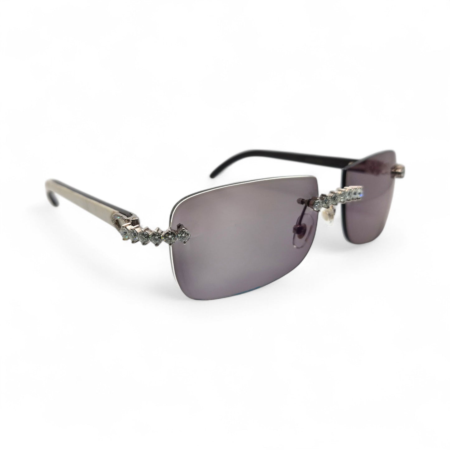 C Decor Buffs (Iced - VVS Genuine) - White Genuine Horn Sunglasses - Genuine Diamonds Prong Set (2020s)