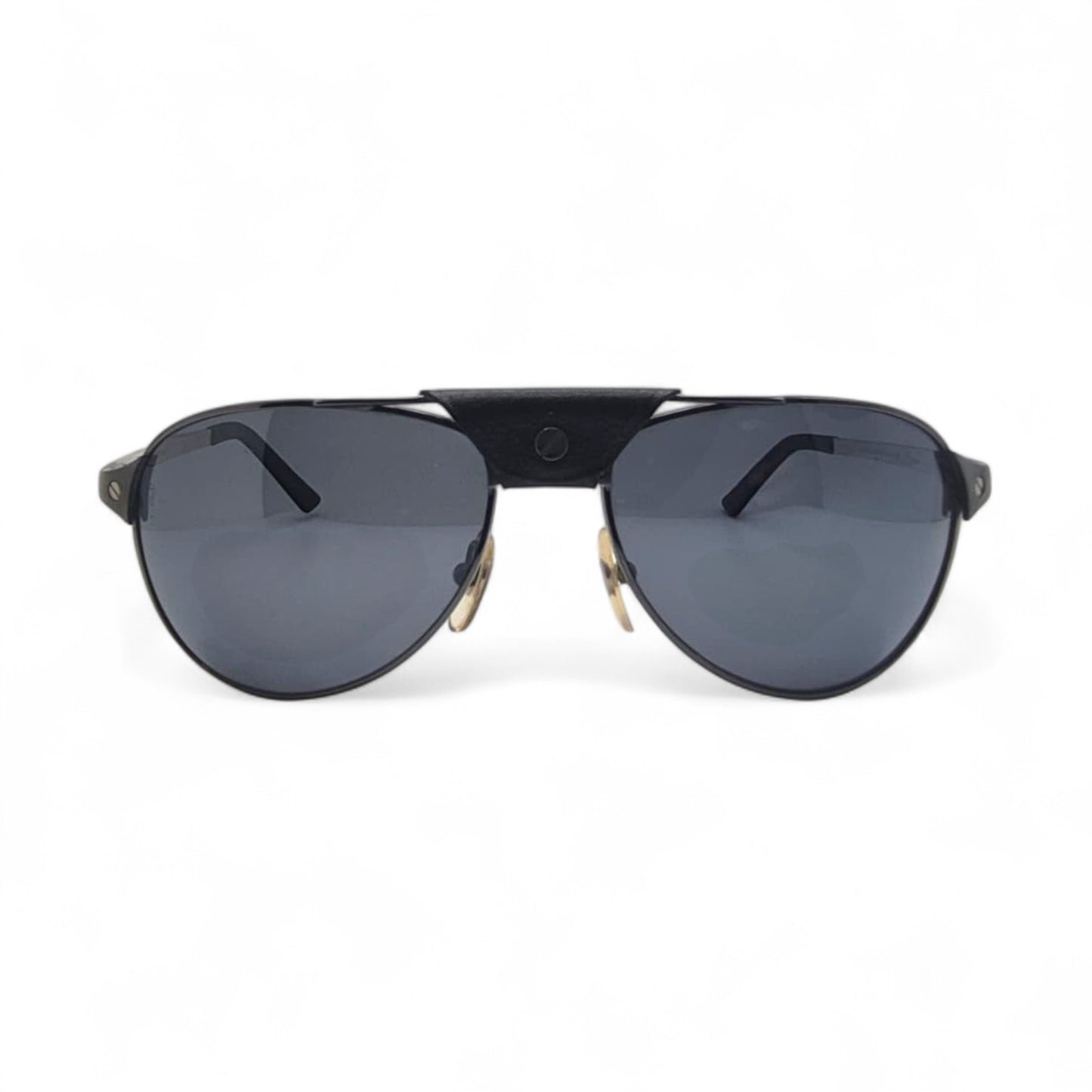 CT0034S Authentic Cartier Santos - Gunmetal Aviator Wires Sunglasses (2010s)