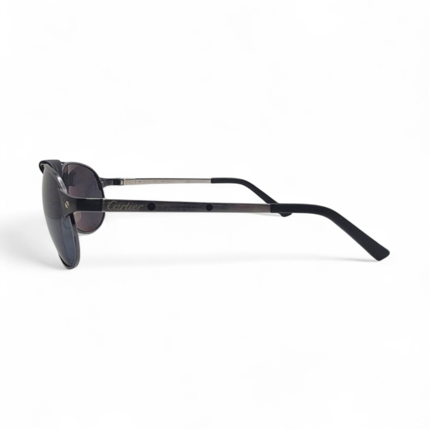 CT0034S Authentic Cartier Santos - Gunmetal Aviator Wires Sunglasses (2010s)