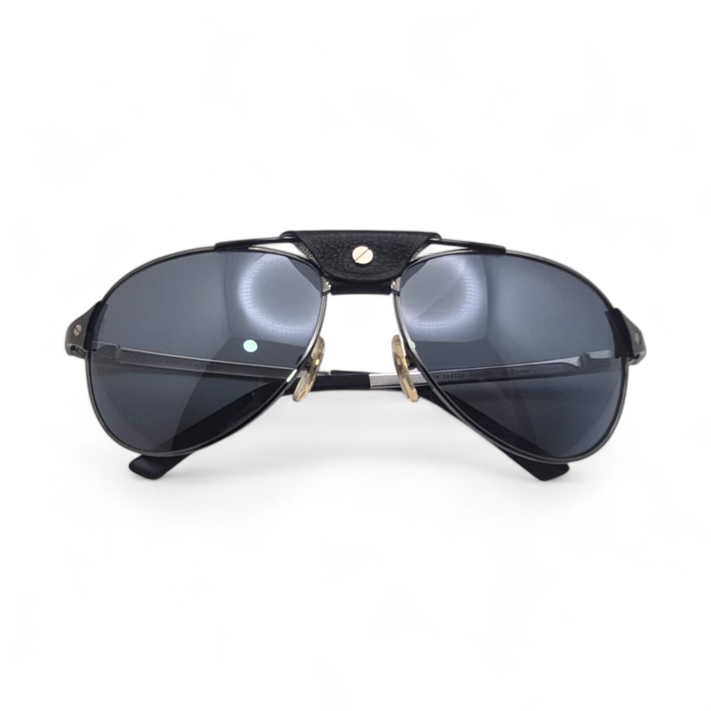 CT0034S Authentic Cartier Santos - Gunmetal Aviator Wires Sunglasses (2010s)