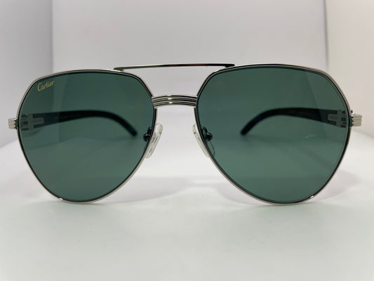 2023 Cartier Santos Aviators - Silver w/ Marbles