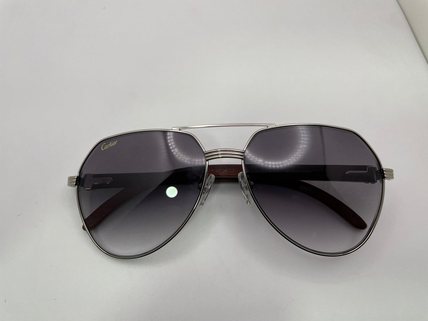 2023 Santos Aviators - Silver Woods w/ Dark Gray Faded Lenses