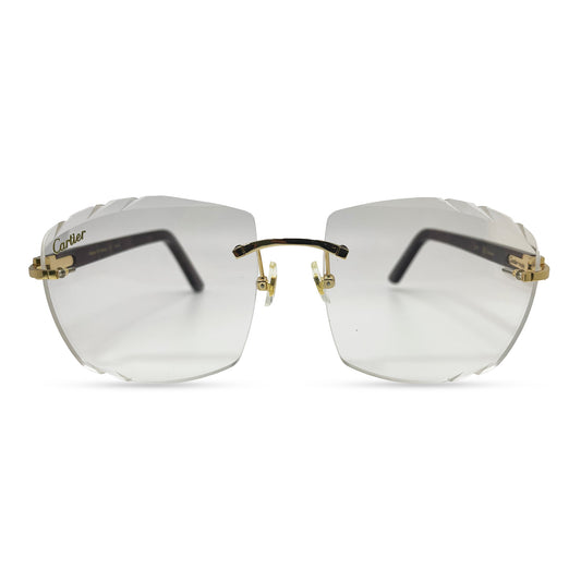 C Decor - Gold Dark Brown Marbles w/ Clear Lenses