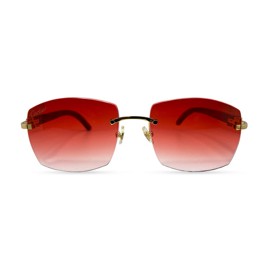 C Decor - Gold Woods w/ Cherry Red Faded Lenses