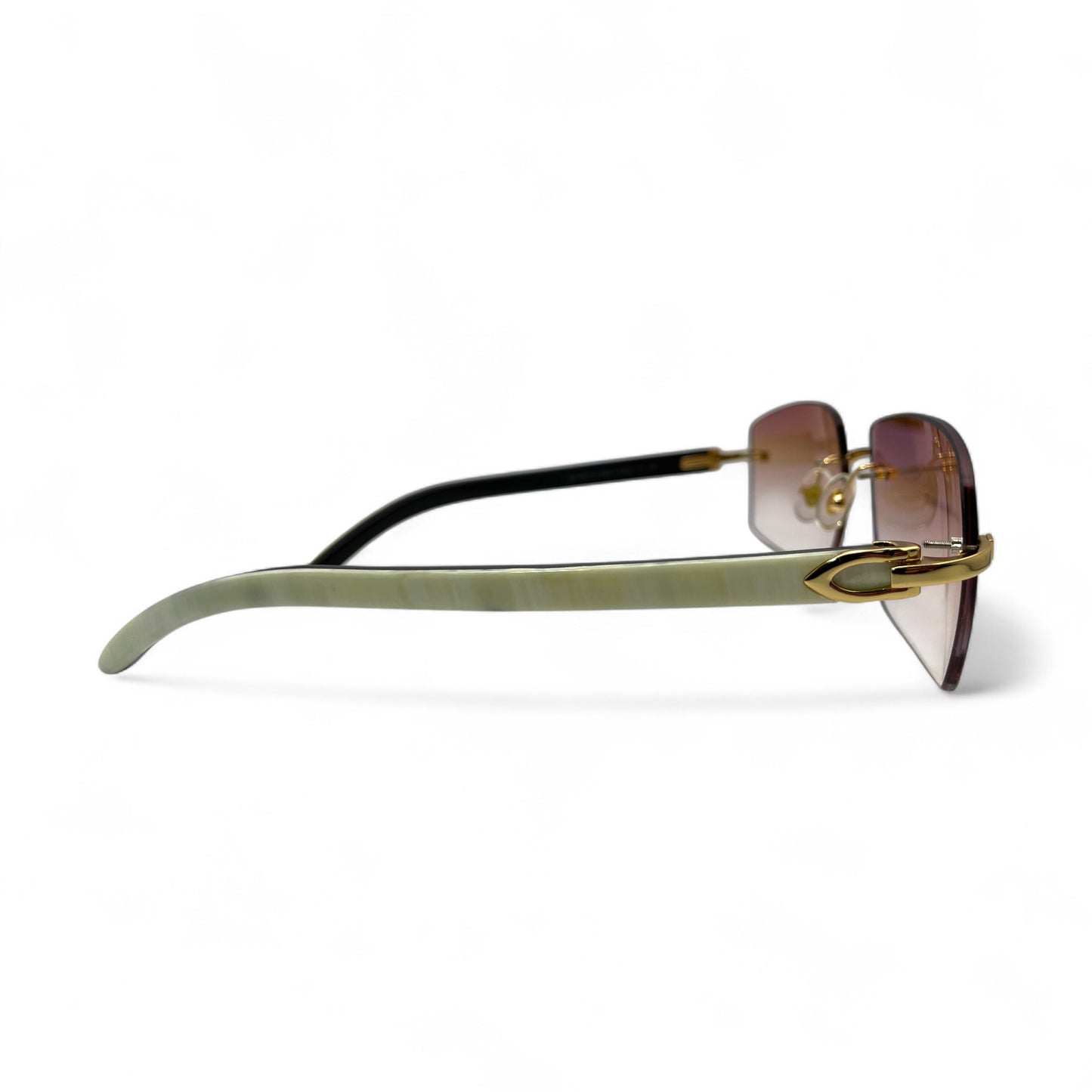 C Decor Buffs - Gold White Genuine Horn Sunglasses (2010s)