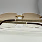 Big C - Gold Wires w/ Hennessy Brown Faded Lenses - Diamonds Bead Set