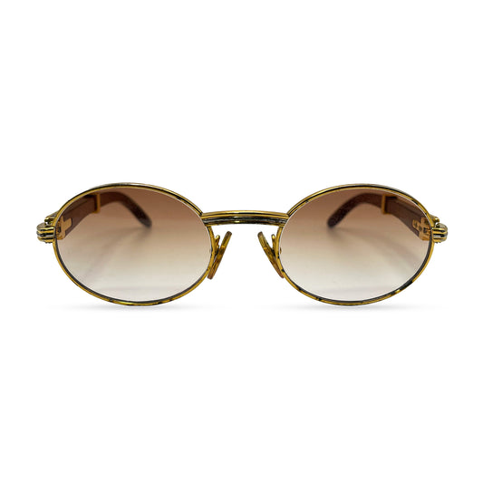 Cartier Giverny - Gold Woods w/ Hennessy Brown Faded Lenses - Authentic