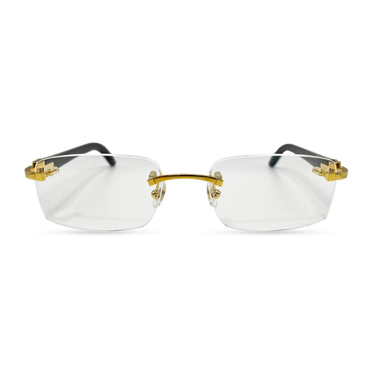 Cartier - Gold Black Horns w/ Clear Lenses - Authentic