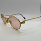 Cartier - Gold Wires w/ Pink Oval Lenses - Authentic