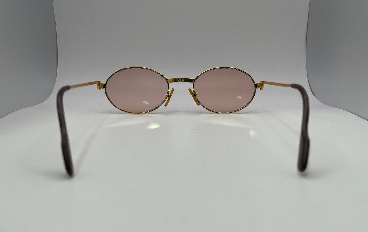 Cartier - Gold Wires w/ Pink Oval Lenses - Authentic