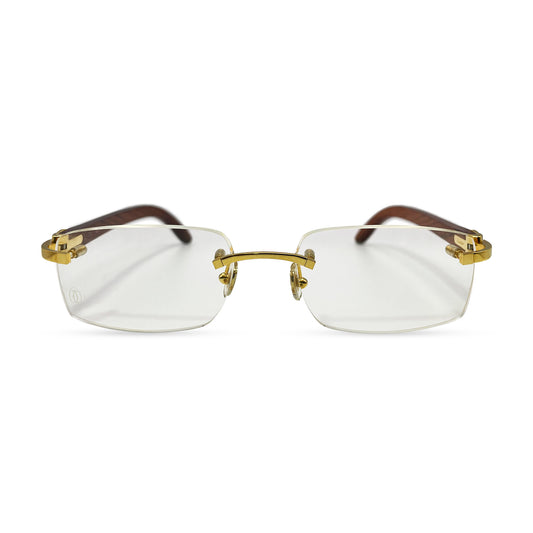 Cartier - Gold Woods w/ Clear Lenses - Authentic