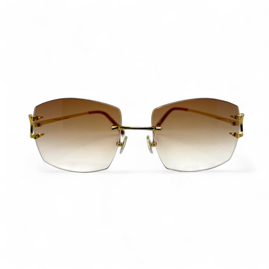 Big C Decor - Gold Wires Sunglasses w/ Hennessy Brown Indigo Lenses (2000s)