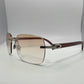 Cartier - Silver Black Horns w/ Light Hennessy Brown Faded Lenses - Authentic