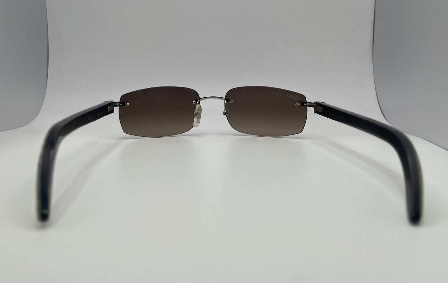 Cartier - Silver White Horns w/ Dark Brown Lenses - Authentic