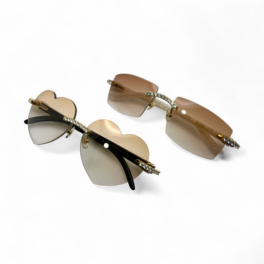 C Decor His & Her Iced Combo - Gold Marbles & Buffs w/ Hennessy Brown #8 & Kardias Lenses