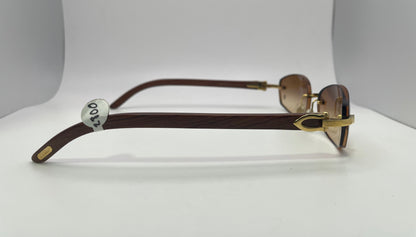 Cartier - Gold Woods w/ Hennessy Brown Faded Lenses - Authentic