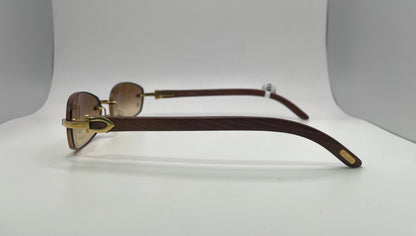 Cartier - Gold Woods w/ Hennessy Brown Faded Lenses - Authentic