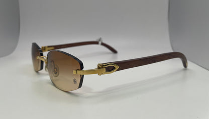 Cartier - Gold Woods w/ Hennessy Brown Faded Lenses - Authentic