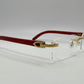 Cartier - Gold Red Woods w/ Clear Lenses - Authentic