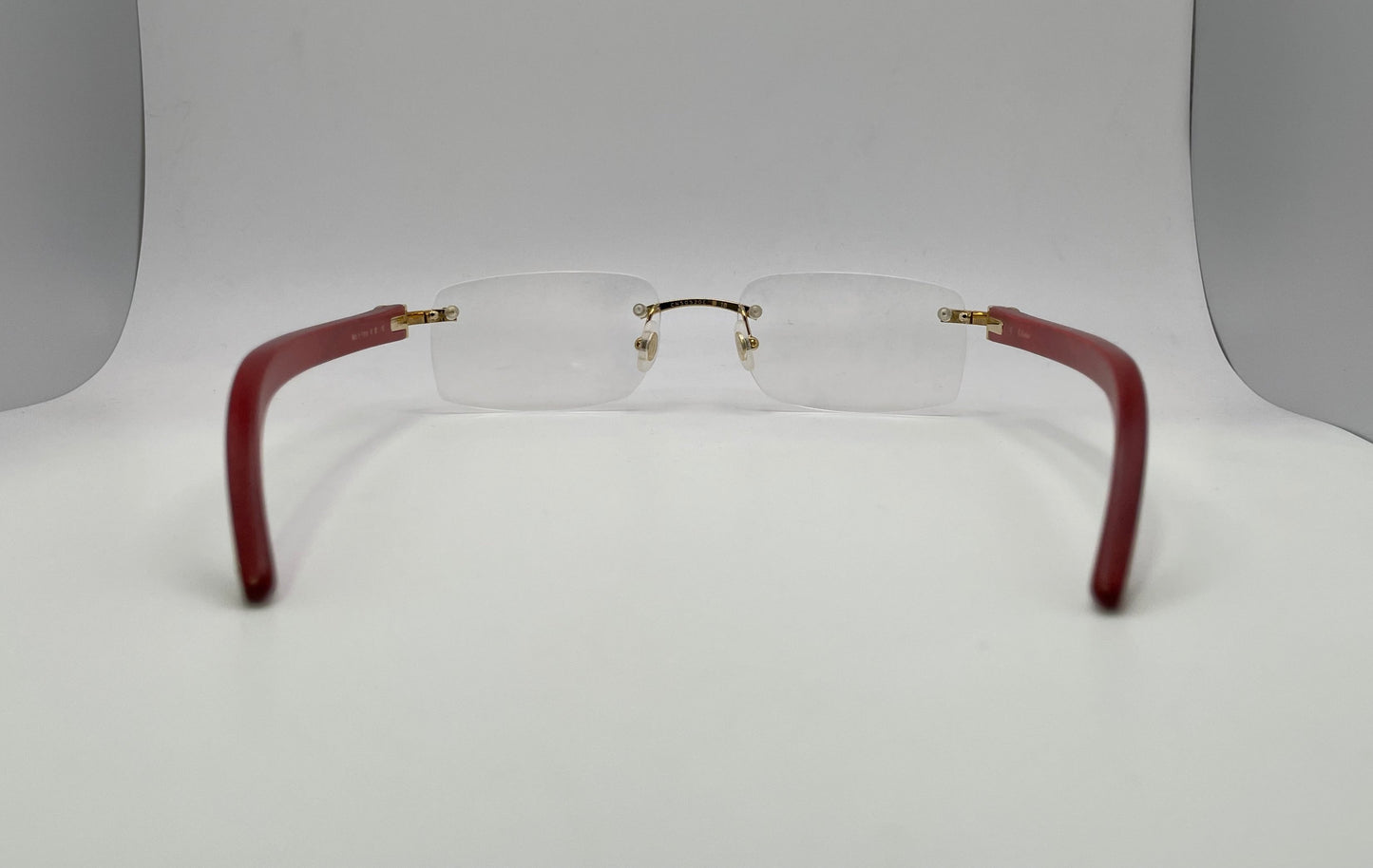 Cartier - Gold Red Woods w/ Clear Lenses - Authentic