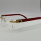 Cartier - Gold Red Woods w/ Clear Lenses - Authentic