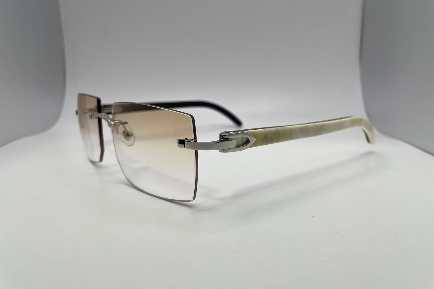 C Decor - Silver White Buffs w/ Light Brown Faded Lenses