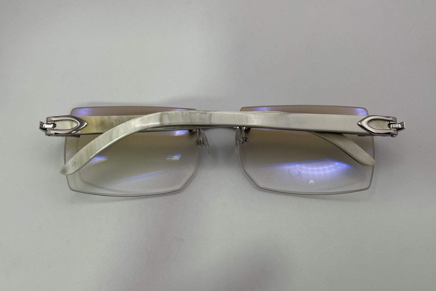 C Decor - Silver White Buffs w/ Light Brown Faded Lenses