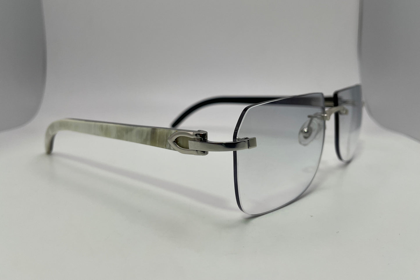 C Decor - Silver White Buffs w/ Light Gray Faded Lenses