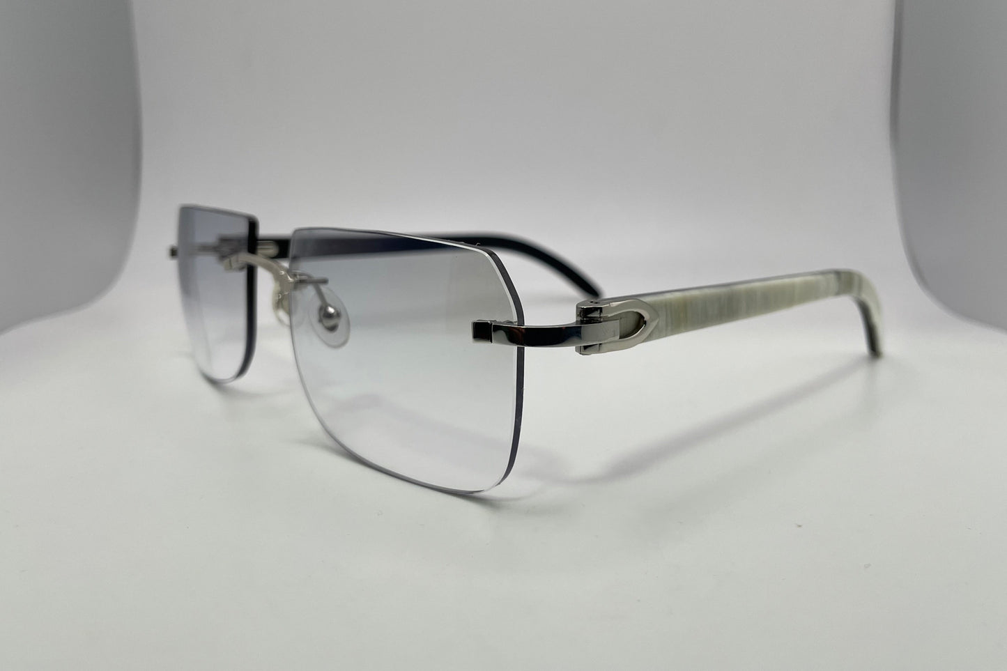 C Decor - Silver White Buffs w/ Light Gray Faded Lenses