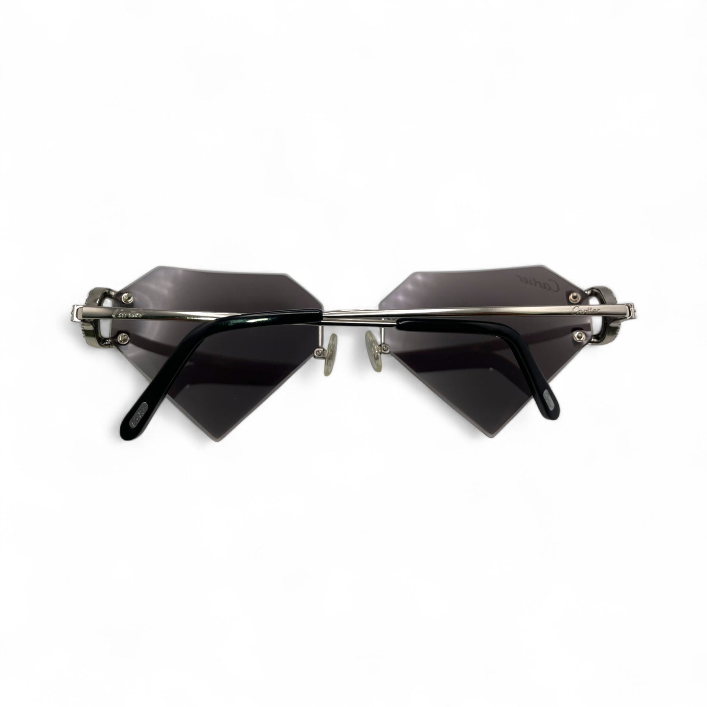 Big C Decor (Iced) - Silver Wires Sunglasses w/ Superman Transitions Lenses - 3pc Diamonds Prong Set (2010s)