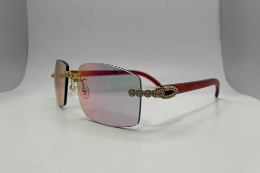 C Decor - Gold Cherry Woods w/ Iridescent Lenses - Diamonds Flower Set