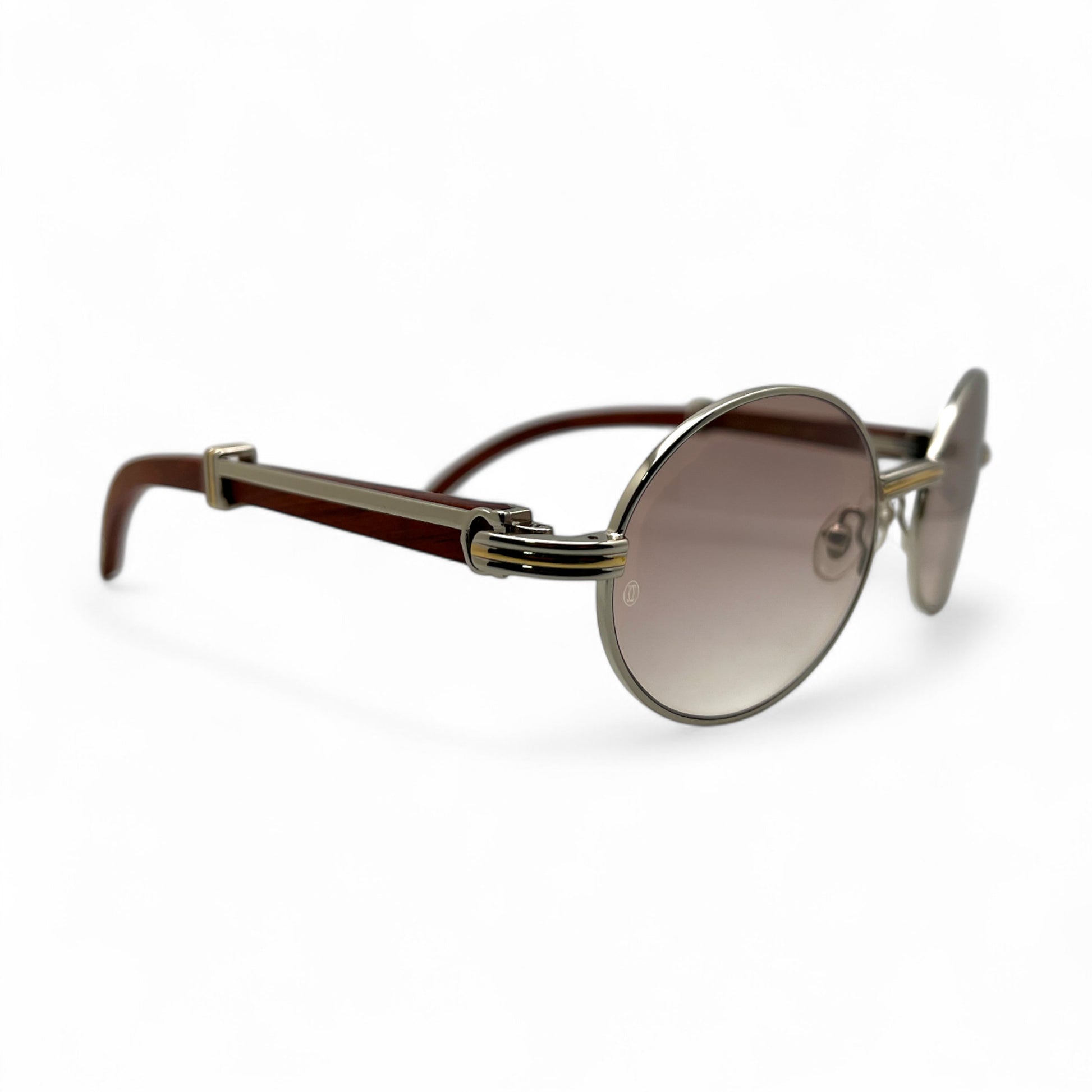 Giverny - 55-22 Gold Woods Sunglasses w/ Light Brown Lenses - Luxury Optical