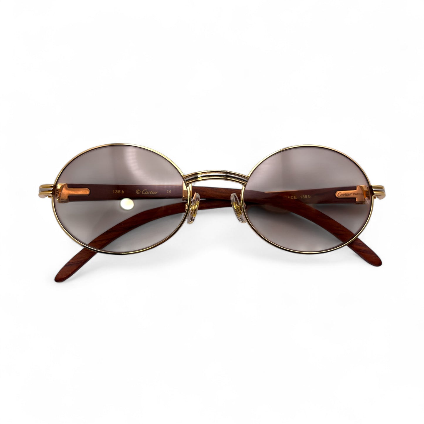 Giverny - 55-22 Gold Woods Sunglasses w/ Light Brown Lenses - Luxury Optical