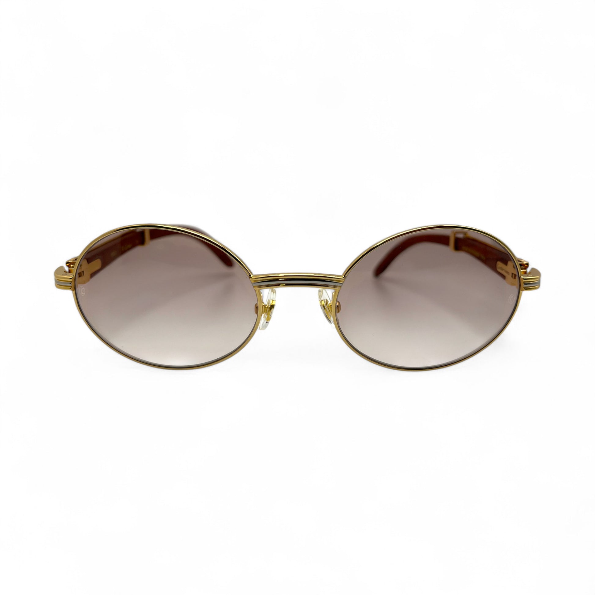 Giverny - 55-22 Gold Woods Sunglasses w/ Light Brown Lenses - Luxury Optical