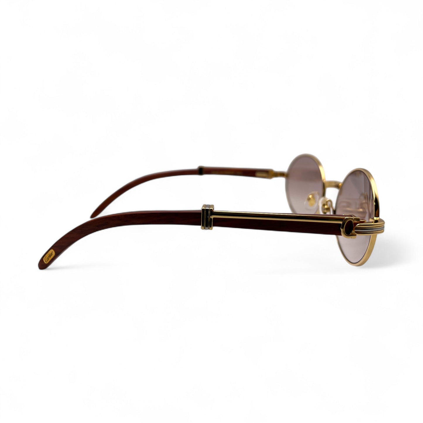 Giverny - 55-22 Gold Woods Sunglasses w/ Light Brown Lenses - Luxury Optical