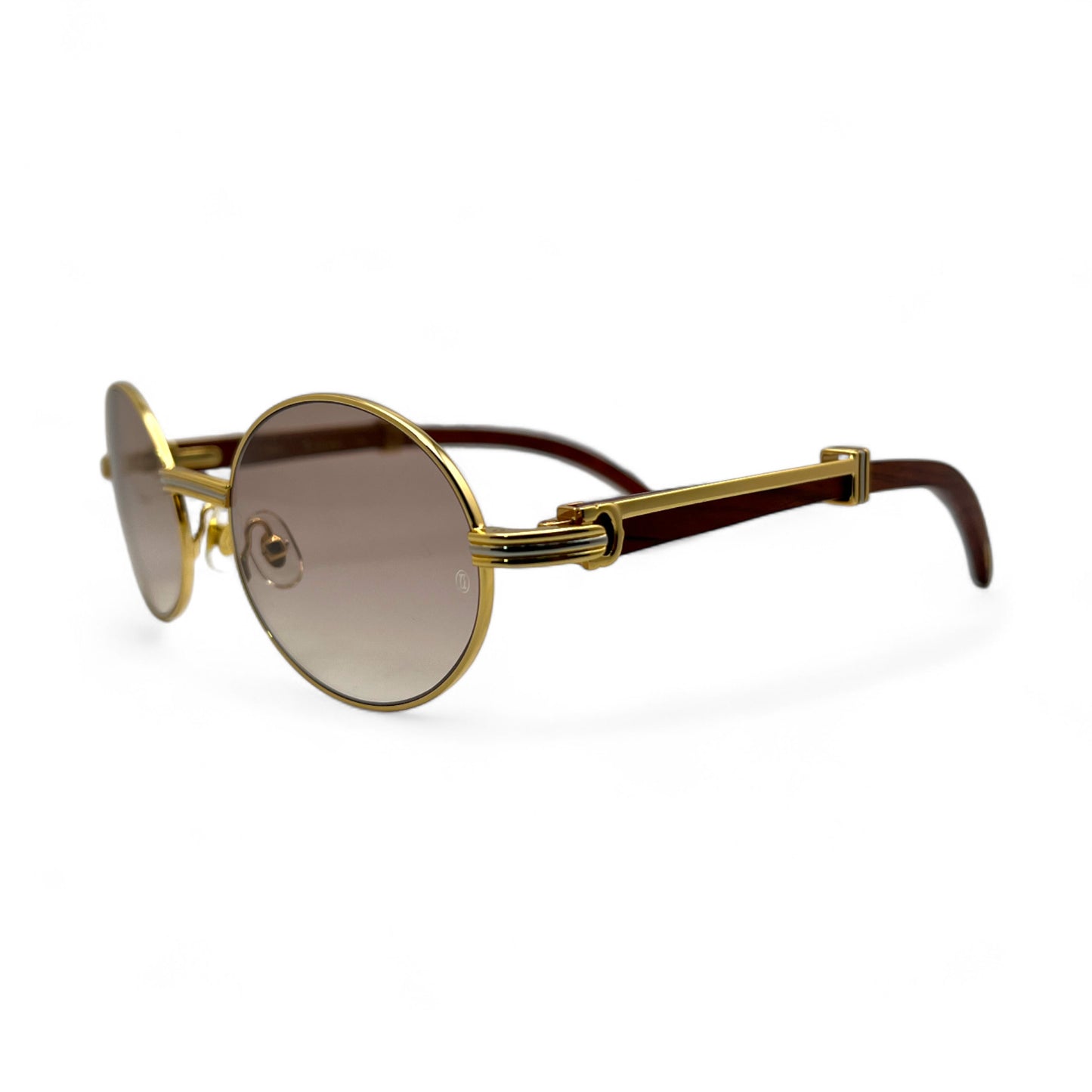 Giverny - 55-22 Gold Woods Sunglasses w/ Light Brown Lenses - Luxury Optical