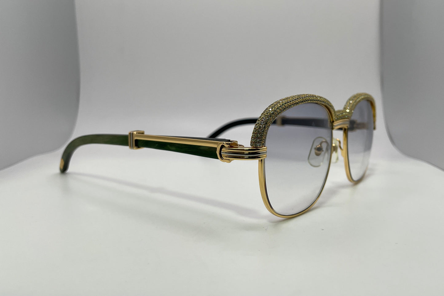 Malmaison - Gold Green Woods w/ Diamond Frame & Light Gray Lenses