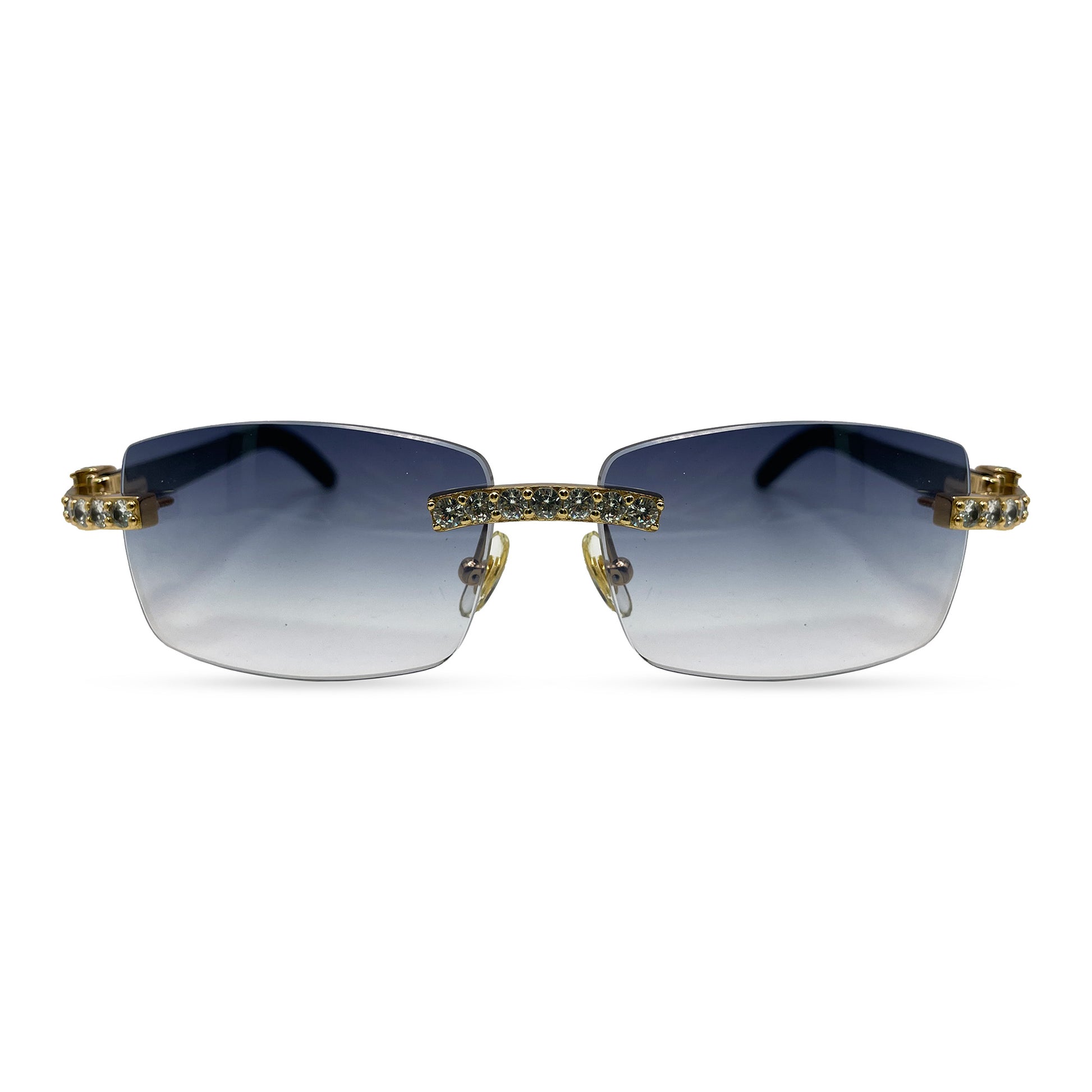 C Decor Buffs (Iced - CZ) - Gold White Genuine Horn Sunglasses - Diamonds Sets (2010s) - Luxury Optical