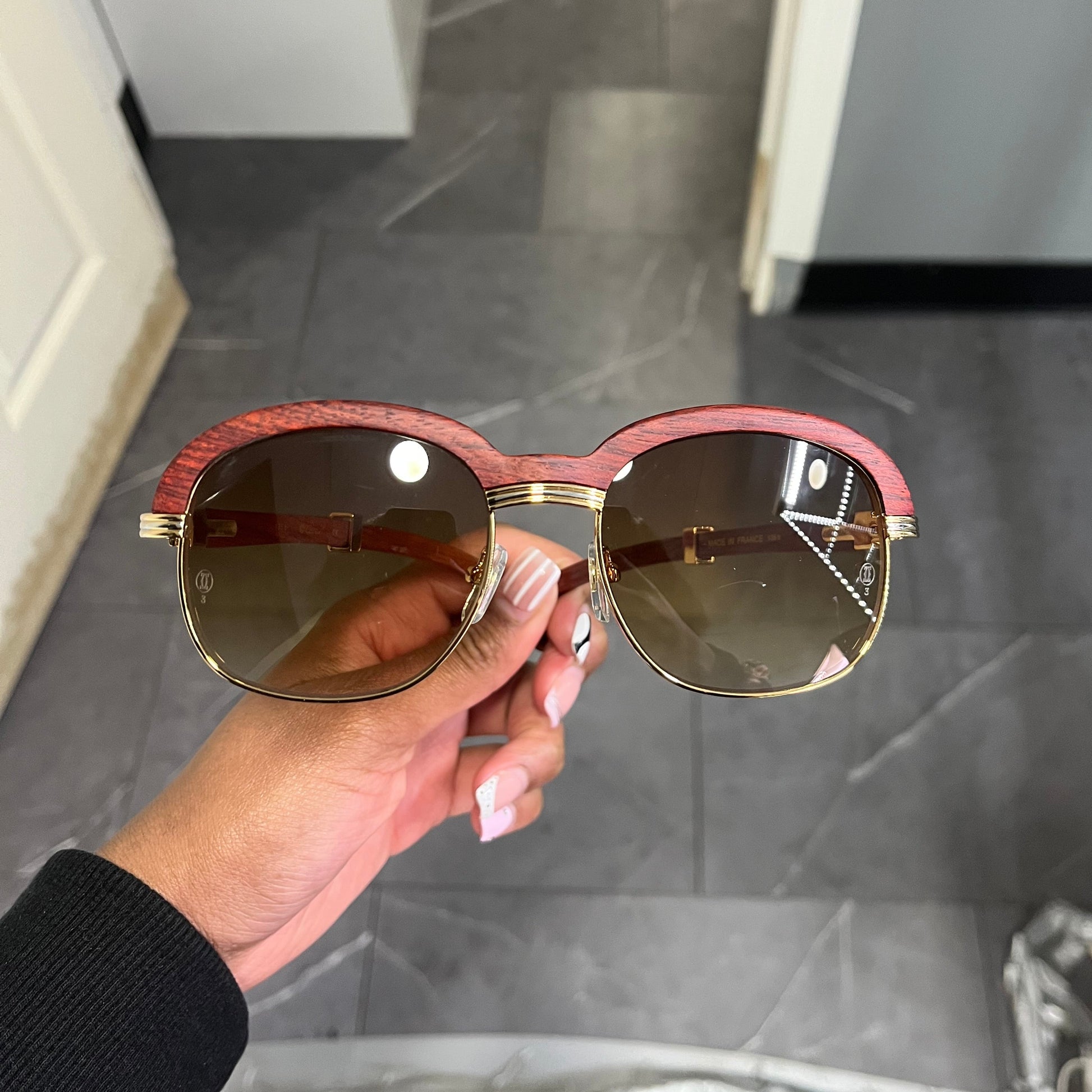 Malmaison - 56-20 Woods Sunglasses w/ Olive Brown Lenses (90s) - Luxury Optical