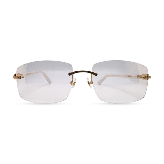 Small C - Gold White Marbles w/ Clear Mirror Transition Lenses