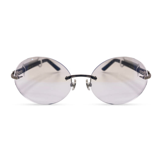 Small C - Silver Black Marbles w/ Clear Oval Lenses