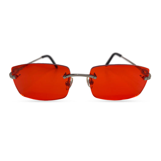 Small C - Silver Wires w/ Red Square Lenses