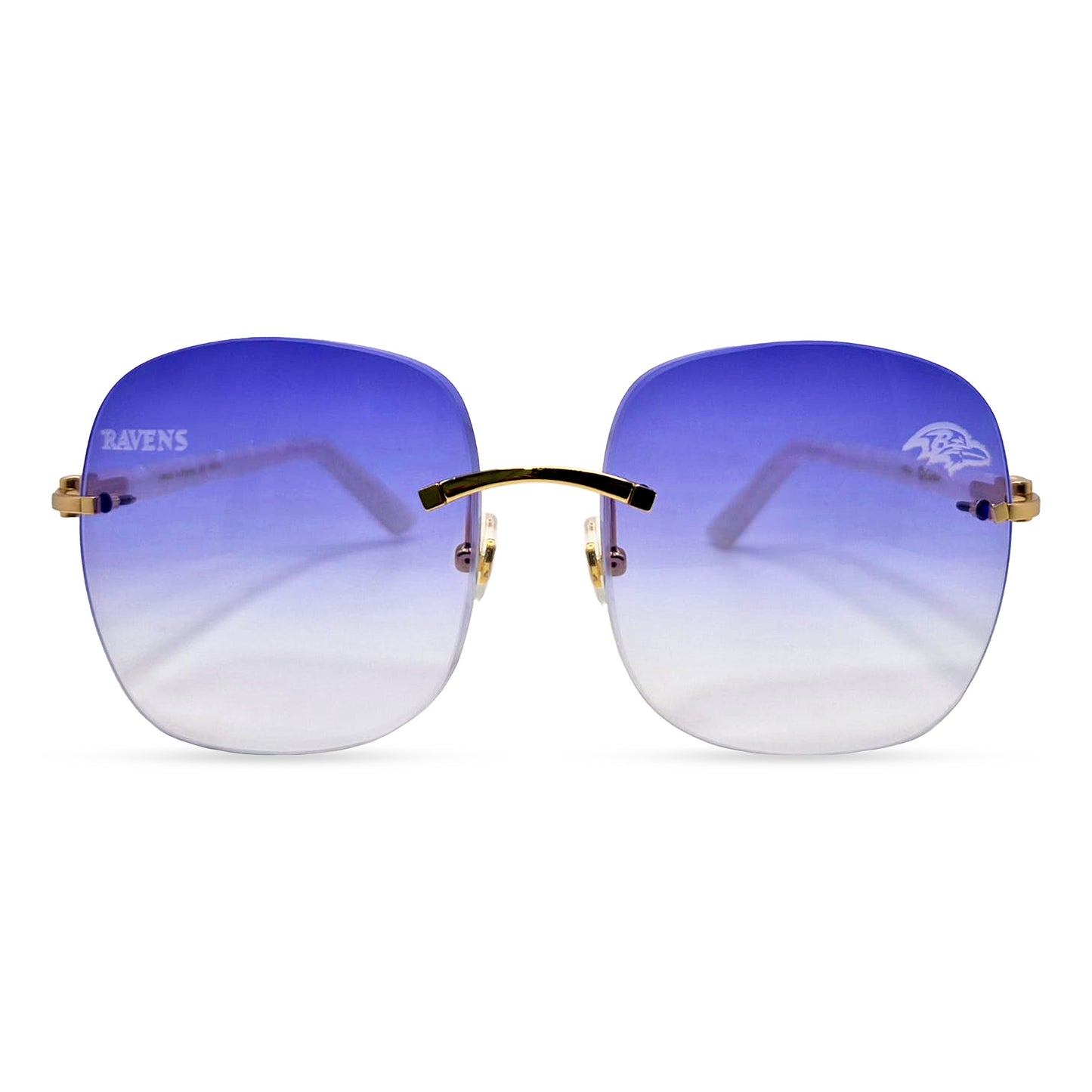 C Decor "Baltimore Ravens" - Gold White Marbles w/ Light Blue Onyx Lenses