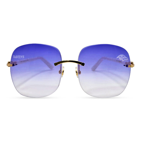 C Decor "Baltimore Ravens" - Gold White Marbles w/ Light Blue Onyx Lenses