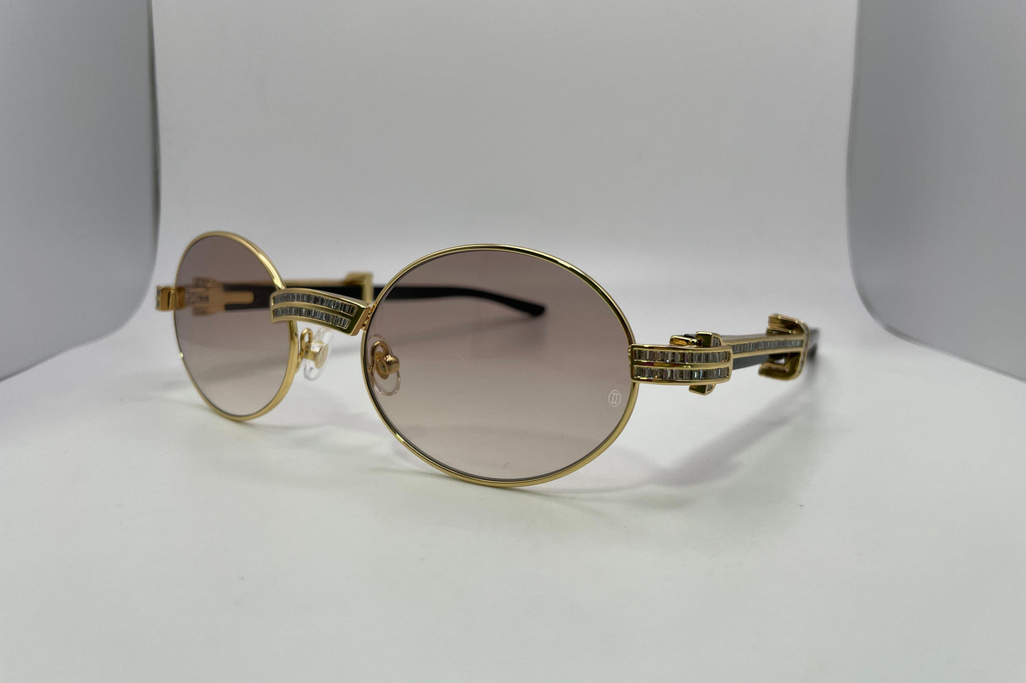 Giverny - Gold White Buffs w/ Brown Lenses - Diamonds DB Channel Set