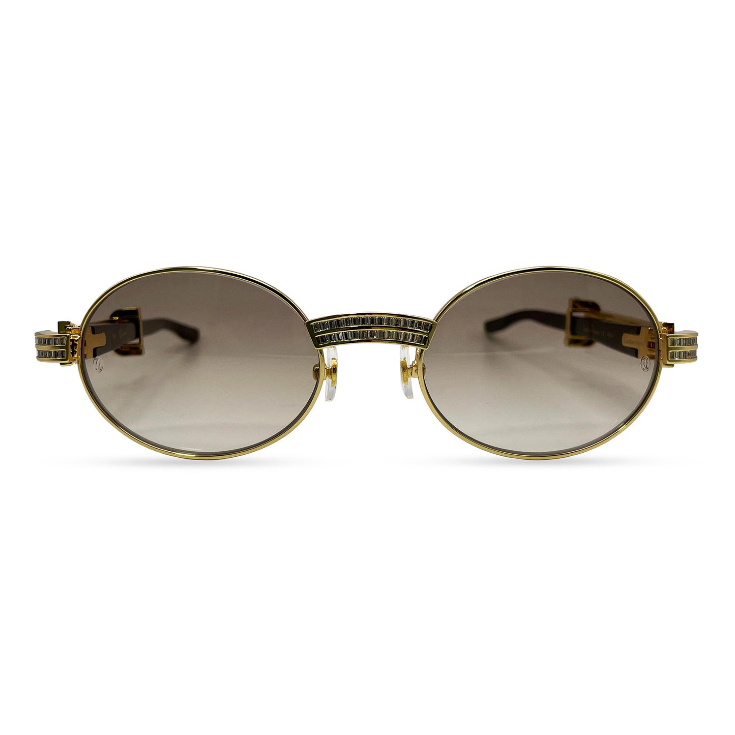 Giverny - Gold White Buffs w/ Brown Lenses - Diamonds DB Channel Set