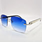 C Decor "Detroit Lions" - Silver White Buffs w/ Deep Blue Mykonos Lenses