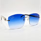 C Decor "Detroit Lions" - Silver White Buffs w/ Deep Blue Mykonos Lenses