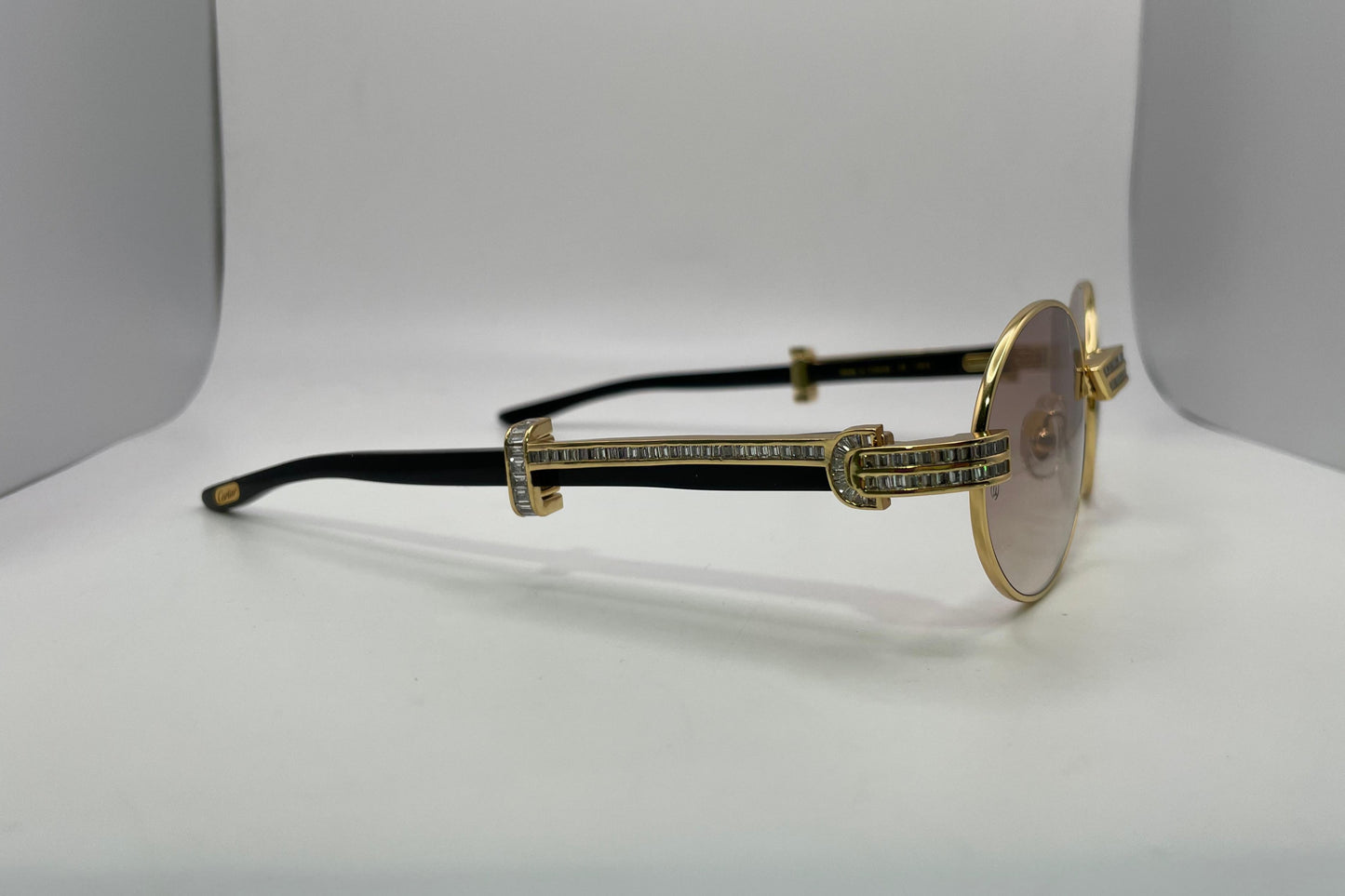 Giverny - Gold Black Buffs w/ Brown Lenses - Diamonds DB Channel Set